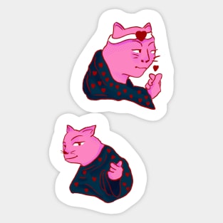 Cats finger heart Sticker